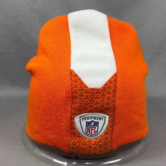 Chicago Bears NFL Beanie Skull Cap Hat Reebok Orange Ski Knit Winter Stripe Mens - Picture 3 of 14